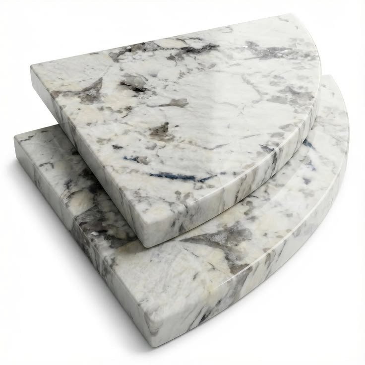 D' Corner natural stone corner shelf — White Calacatta Marble