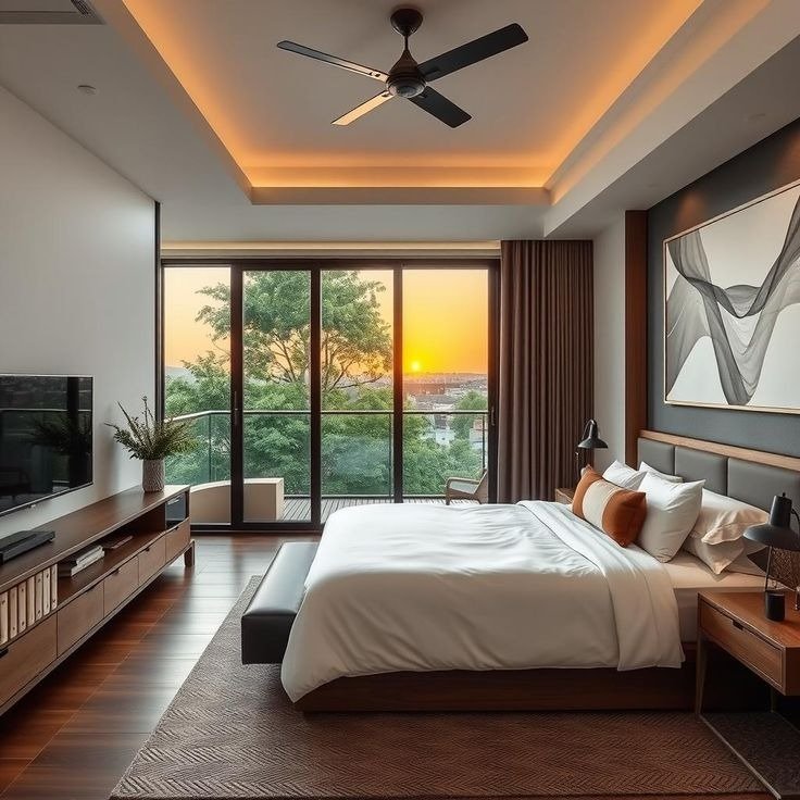 Master bedroom with sunset balcony terrace