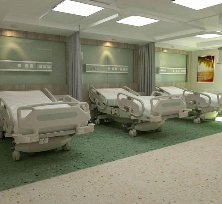 Modern hospital patient recovery room